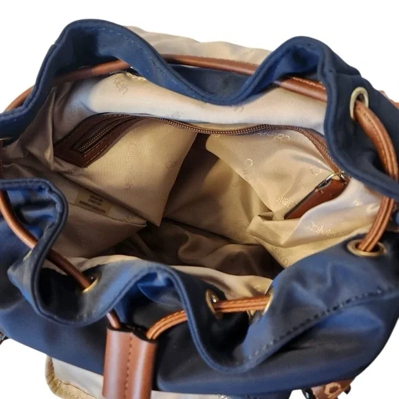 🤎💙Calvin Klein Navy and Brown Backpack LIKE NEW NEVER WORN 🤎💙 - Picture 2 of 6